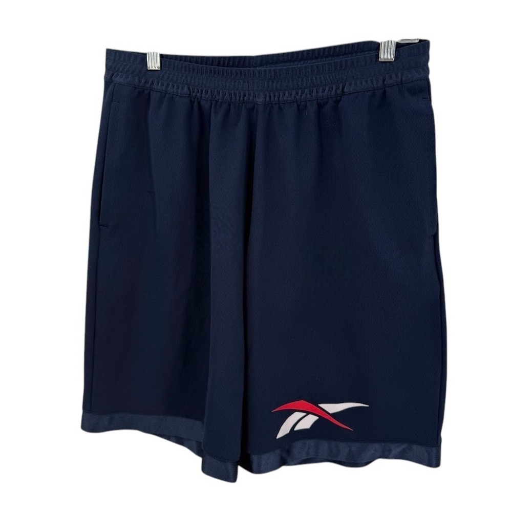 Reebok Men's Athletic Mesh Shorts Large Navy Blue Basketball Gym 10" Inseam